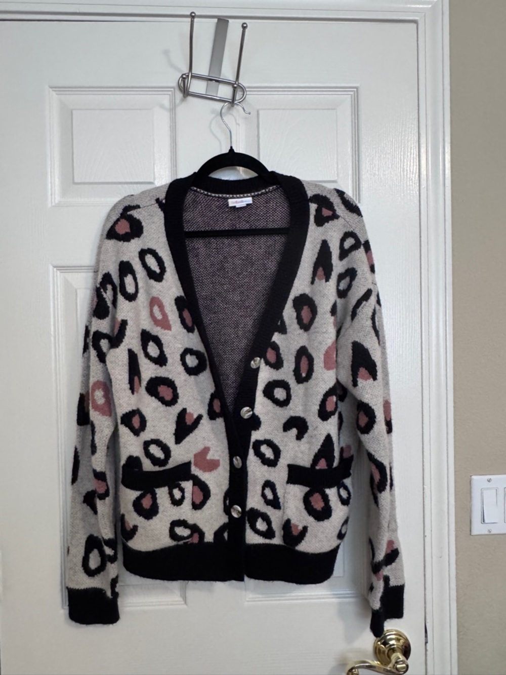LuLaRoe LLR Leopard Print Button Down Cardigan Sweater Size Large